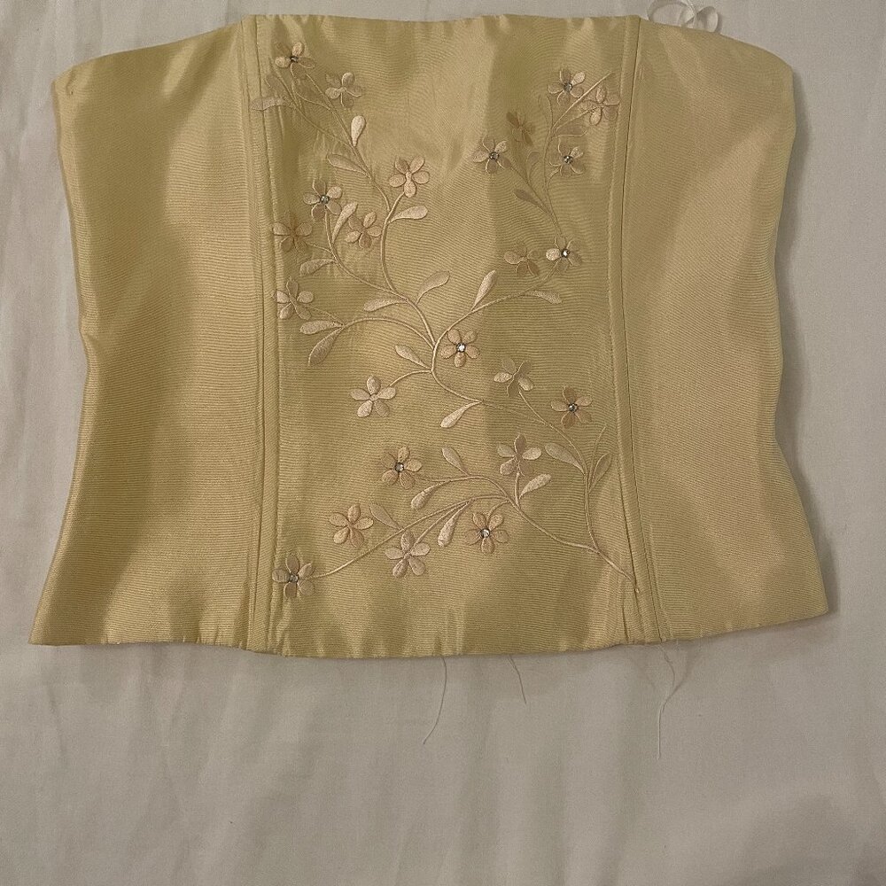 Scott McCintook Millenium 2000 good condition embrodiered yellow corset top S: 4